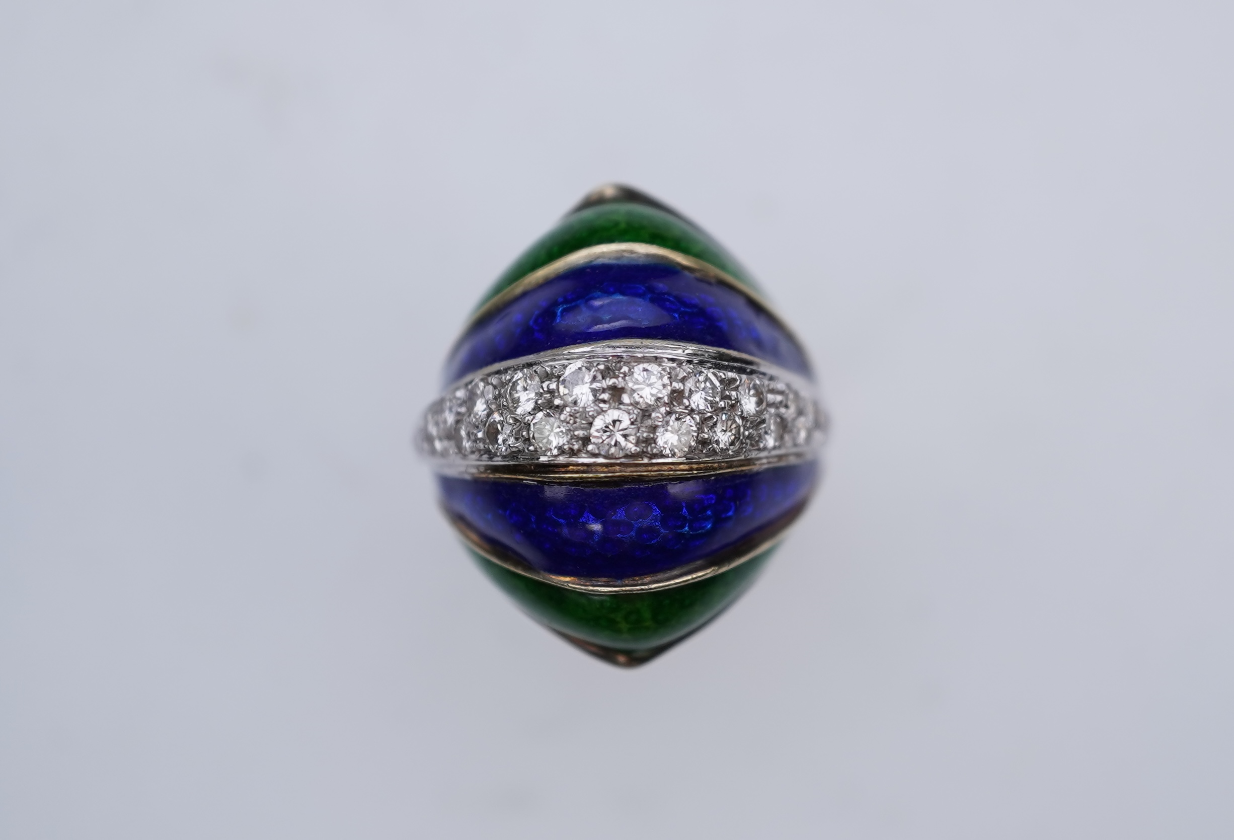 Martine, an enamel and diamond ring